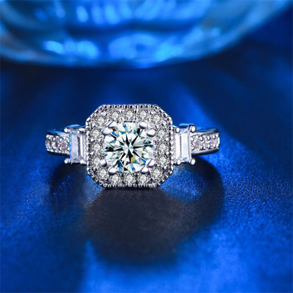 New .925 Silver Vintage Look Art Deco CZ Ring Sz 7 - Picture 2 of 5